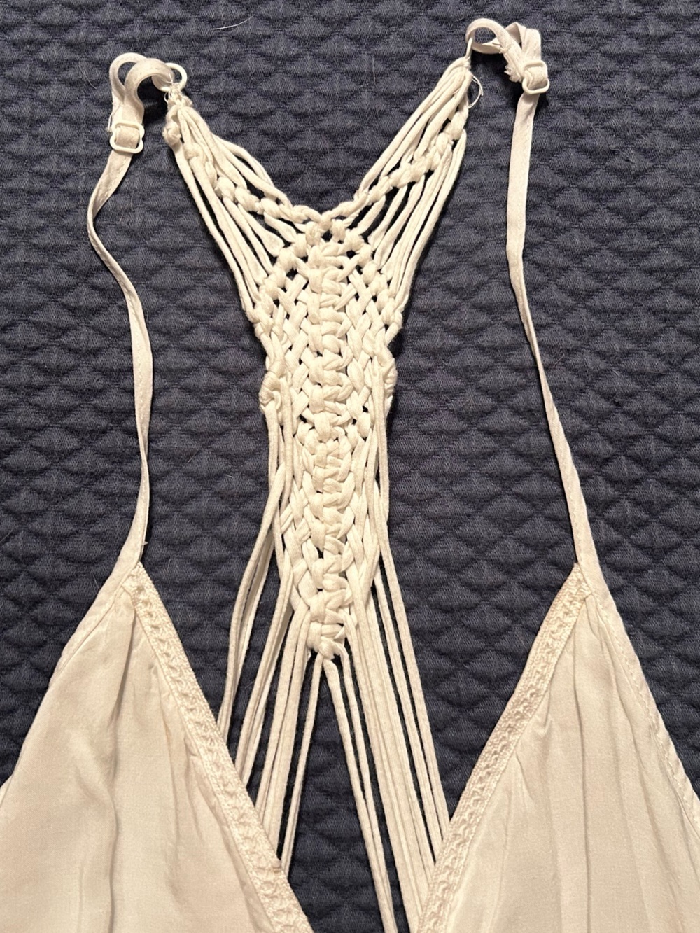 GXF by Gentle Fawn | White Maxi Sundress with Macramé Back - Picture 6 of 7